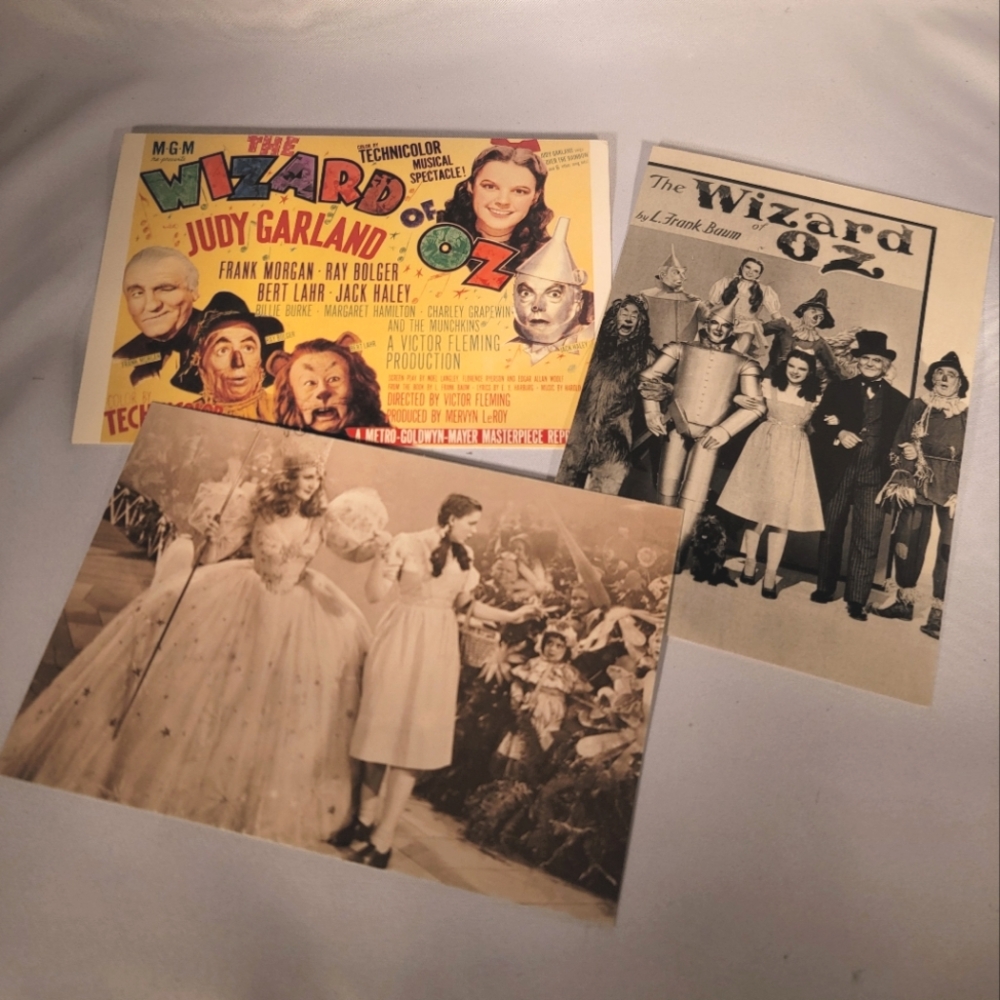 Lot Of 3 Vintage Wizard Of Oz Postcards